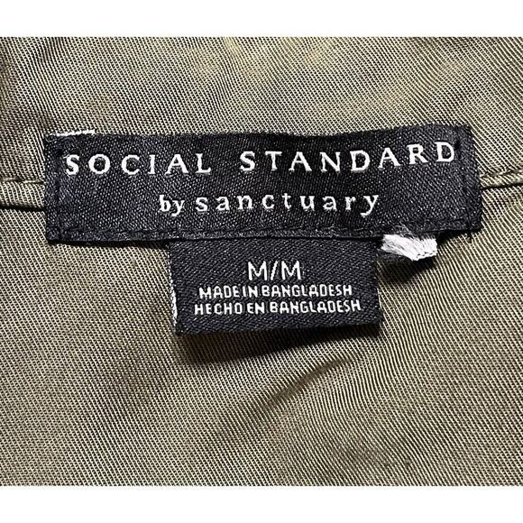 Social Standard 100% Tencel Round Neck Snap Button Shacket Utility Drawstring M - Picture 7 of 8